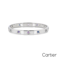 Bracelet « Love » Cartier en or blanc et pierres colorées, taille 16, référence B6036316