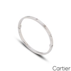 Bracelet Cartier « SM Love » en or blanc avec 6 diamants, taille 16, référence B6047716
