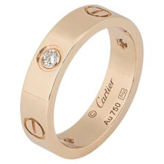 Cartier Rose Gold Half Diamond Love Ring Size 54 B4087500