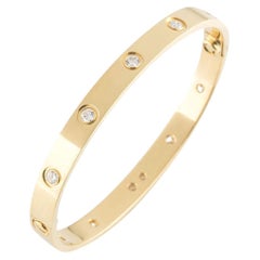 Cartier Yellow Gold Full Diamond Love Bracelet Size 20 B6040520