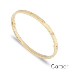 Cartier Yellow Gold Full Diamond Love Bracelet SM Size 15 B6047815