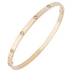 Bracciale Cartier "Love" in oro rosa con diamanti su tutta la superficie, misura SM 19, codice B6047919