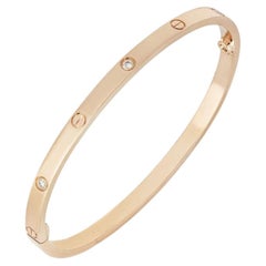 Bracelet SM Love Cartier en or rose avec 6 diamants, taille 18, référence B6047618