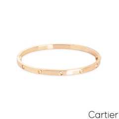Cartier Rose Gold 6 Diamond SM Love Bracelet Size 16 B6047616