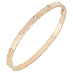 Cartier Rose Gold 6 Diamond SM Love Bracelet Size 16 B6047616