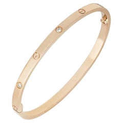 Bracelet Cartier « SM Love » en or rose avec 6 diamants, taille 15, référence B6047615