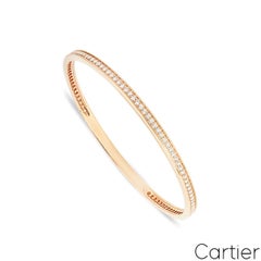 Cartier Rose Gold Diamond Ray of Light Bangle 2.90ct Size 19 CRN6038319
