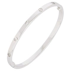 Bracelet Cartier « SM Love » en or blanc avec 6 diamants, taille 16, référence B6047716