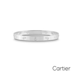 Cartier White Gold Half Diamond Love Bracelet Size 21 B6035821