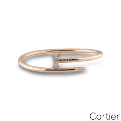 Cartier Rose Gold Diamond Juste Un Clou Bracelet Size 18 B6048518