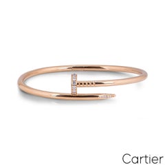Cartier Rose Gold Diamond Juste Un Clou Bracelet Size 20 B6048520