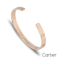 Pulsera Love de Cartier, de oro rosa, lisa, talla 18, B6032618