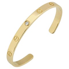 Cartier Yellow Gold Diamond Cuff Love Bracelet Size 16 B6029816