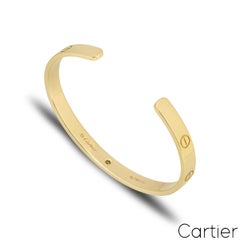 Cartier Yellow Gold Diamond Cuff Love Bracelet Size 16 B6029816