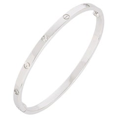 Cartier White Gold 6 Diamond SM Love Bracelet Size 20 B6047720