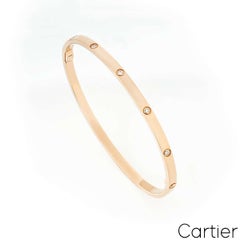 Cartier Rose Gold Full Diamond Love Bracelet SM Size 18 B6047918