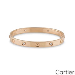 Cartier Rose Gold Hälfte Diamant Love Armband Größe 16 B6036016