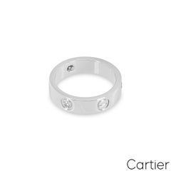 Cartier White Gold Half Diamond Love Ring Size 63 B4032500