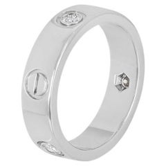 Cartier White Gold Half Diamond Love Ring Size 63 B4032500