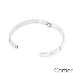Cartier White Gold Plain Medium Love Bracelet Size 20 B6081620