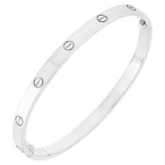 Cartier White Gold Plain Medium Love Bracelet Size 20 B6081620