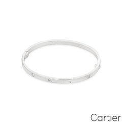 Pulsera «Love» de Cartier en oro blanco con diamantes, talla SM, n.º 16, B6048016