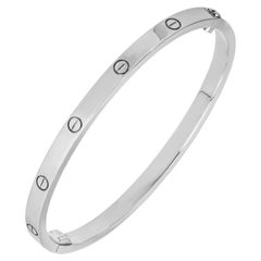 Cartier Love-Armband aus Weißgold, schlicht, Größe SM, 19, B6047419