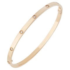 Cartier Rose Gold Full Diamond Love Bracelet SM Size 15 B6047915