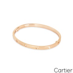 Cartier Rose Gold 6 Diamond SM Love Bracelet Size 15 B6047615