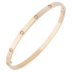 Cartier Rose Gold Full Diamond Love Bracelet SM Size 17 B6047917