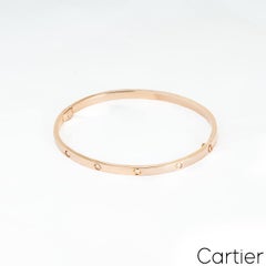 Cartier Rose Gold Full Diamond Love Bracelet SM Size 17 B6047917