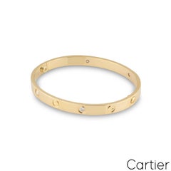 Cartier Yellow Gold Half Diamond Love Bracelet Size 18 B6035918