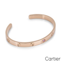 Cartier Oro Rosa Zafiro Rosa Brazalete Brazalete Amor Talla 19 B6030019