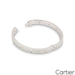 Cartier White Gold Pavé Diamond Love Bracelet Size 19 N6727419