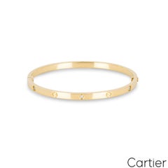 Cartier Yellow Gold Half Diamond SM Love Bracelet Size 15 B6047215