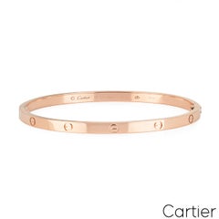 Cartier Rose Gold Plain Love Bracelet SM Size 16 B6047316