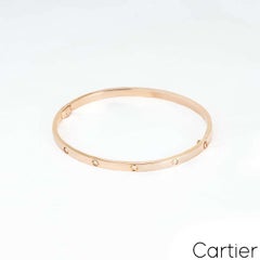 Cartier Rose Gold Full Diamond Love Bracelet SM Size 16 B6047916