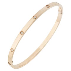 Cartier Rose Gold Full Diamond Love Bracelet SM Size 16 B6047916