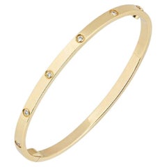 Bracelet « Love » Cartier en or jaune entièrement serti de diamants, taille SM, n° 15, B6047815