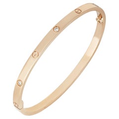 Cartier Rose Gold 6 Diamond SM Love Bracelet Size 20 B6047620