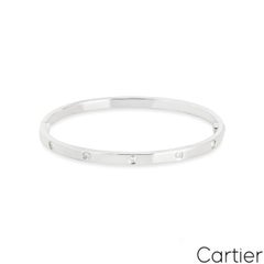Bracelet « Love » Cartier en or blanc entièrement serti de diamants, taille SM, référence 17 B6048017