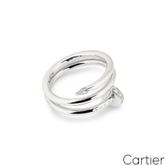 Cartier White Gold Diamond Double Juste Un Clou Ring Size 48 B4211000