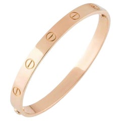 Cartier Rose Gold Plain Love Bracelet Size 18 B6016218