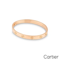 Cartier Rose Gold Plain Love Bracelet Size 18 B6016218