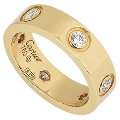 Cartier Yellow Gold 6 Diamond Love Ring Size 58 B4025900