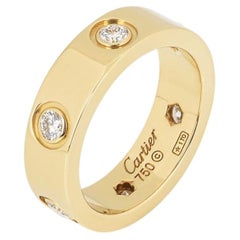 Cartier Yellow Gold 6 Diamond Love Ring Size 58 B4025900