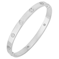 Bracelet Love en or blanc avec demi diamant de Cartier Taille 17 B6035817