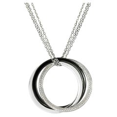 Collier Trinity Cartier en or blanc, diamants et céramique N3108500