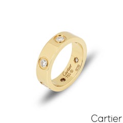 Cartier Yellow Gold Full Diamond Love Ring Size 53 B4025900