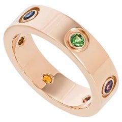 Cartier Rose Gold Coloured Stones Love Ring Size 51 B4087800